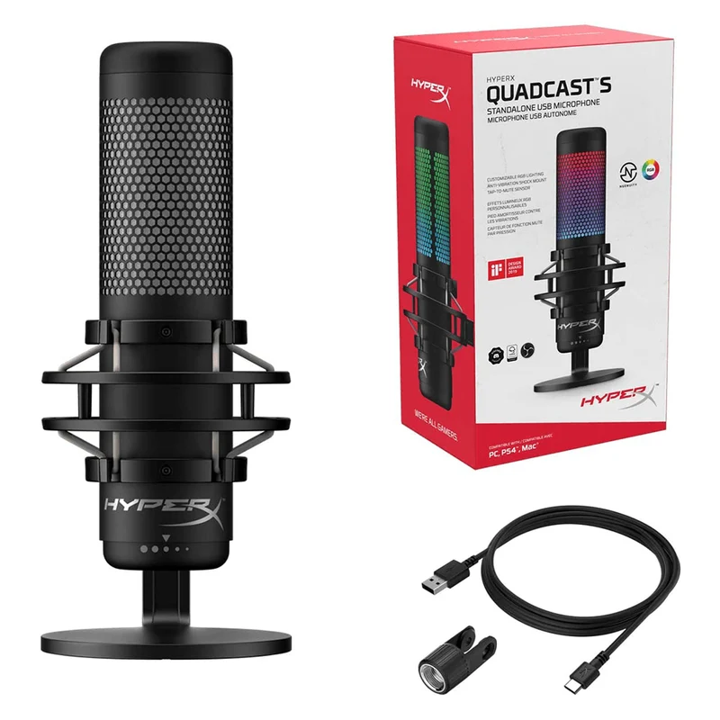 HyperX Quadcast S Standalone RGB USB Microphone For PC/ PS4/ Mac