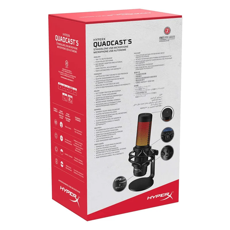 HyperX Quadcast S Standalone RGB USB Microphone For PC/ PS4/ Mac