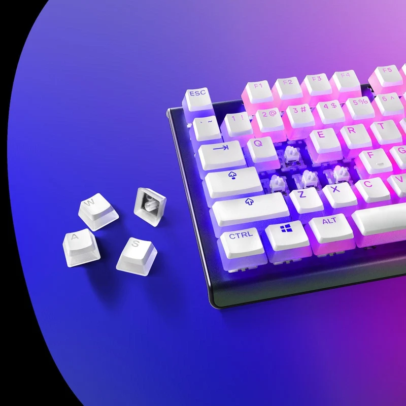 Steelseries Prismcaps Universal Double Shot PBT Keycaps (White) (PN60203)
