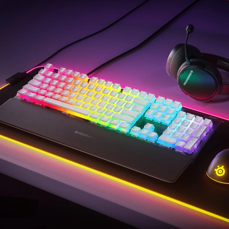 Steelseries Prismcaps Universal Double Shot PBT Keycaps (White) (PN60203)