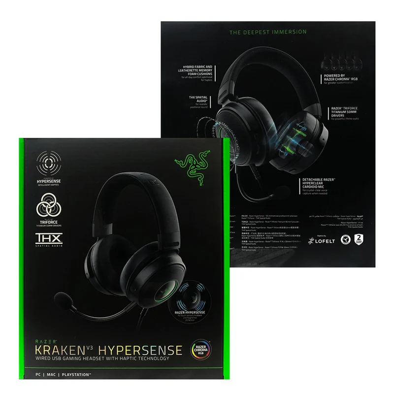 Razer Kraken V3 Hypersense Wired USB Gaming Headset With Haptic Technology