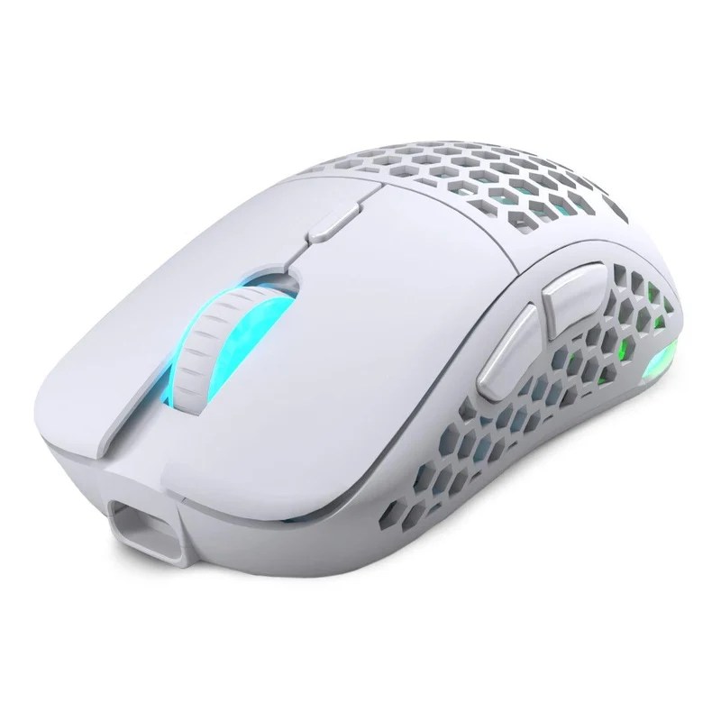 PWNAGE Ultra Custom Symm 1 Gen 2.0 RGB Wireless Gaming Mouse Honeycomb Sides (White) (UC-S-H-W)