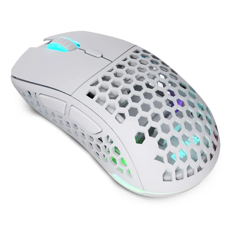 PWNAGE Ultra Custom Symm 1 Gen 2.0 RGB Wireless Gaming Mouse Honeycomb Sides (White) (UC-S-H-W)