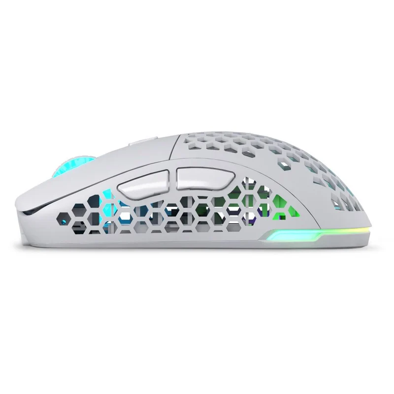 PWNAGE Ultra Custom Symm 1 Gen 2.0 RGB Wireless Gaming Mouse Honeycomb Sides (White) (UC-S-H-W)