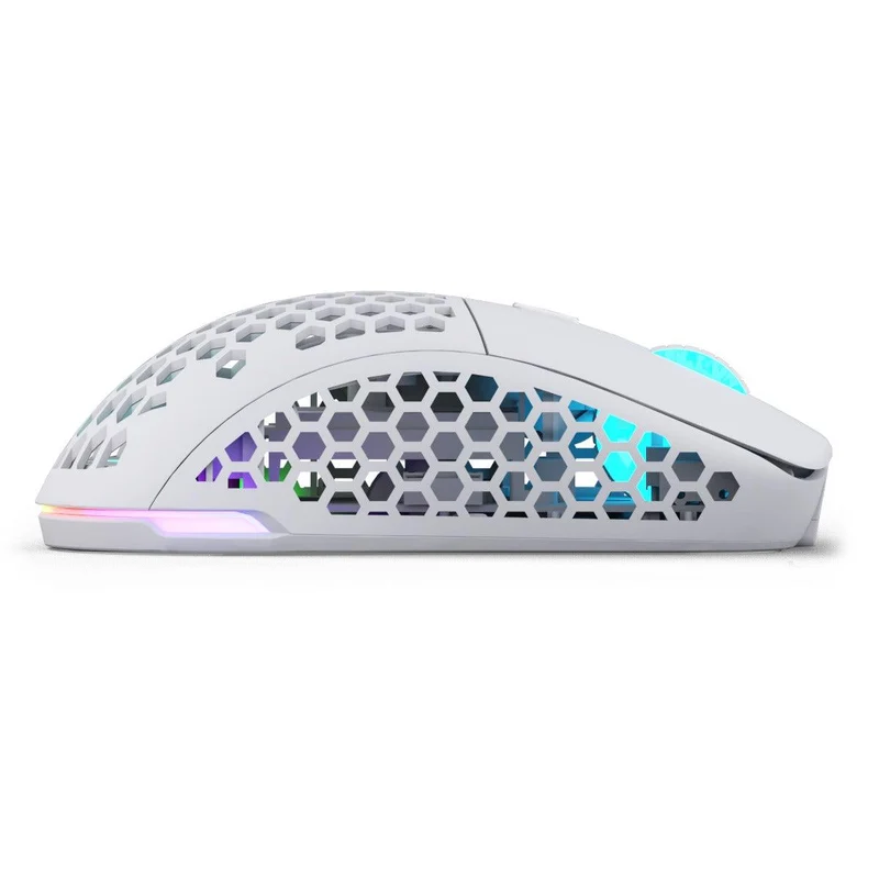 PWNAGE Ultra Custom Symm 1 Gen 2.0 RGB Wireless Gaming Mouse Honeycomb Sides (White) (UC-S-H-W)