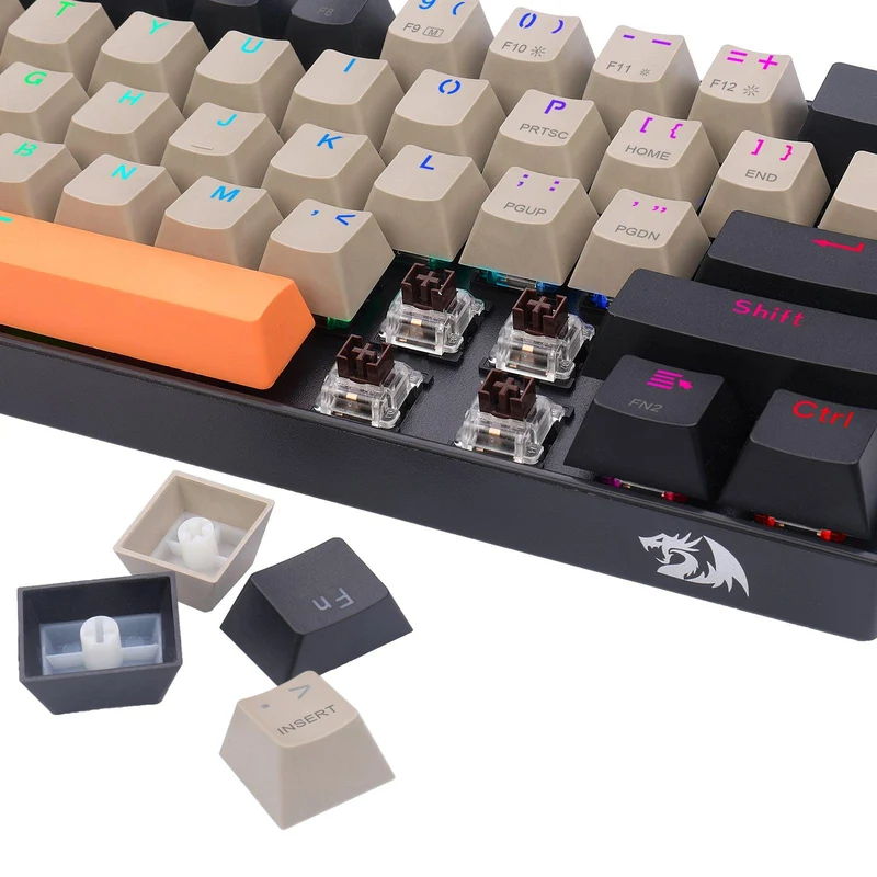 REDRAGON DRACONIC PRO WIRED/2.4G/BT MECHANICAL GAMING KEYBOARD (DUST-PROOF BROWN SWITCH) (K530-OG&GY&BK-RGB-PRO)