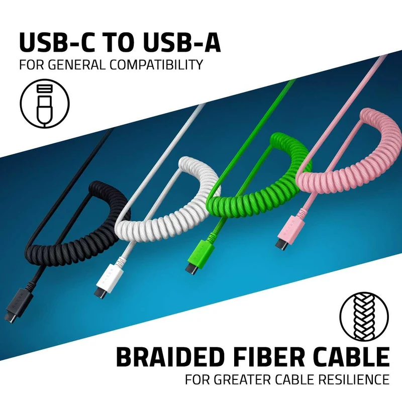 Razer PBT Keycap + Coiled Cable Upgrade Set (Razer Green)