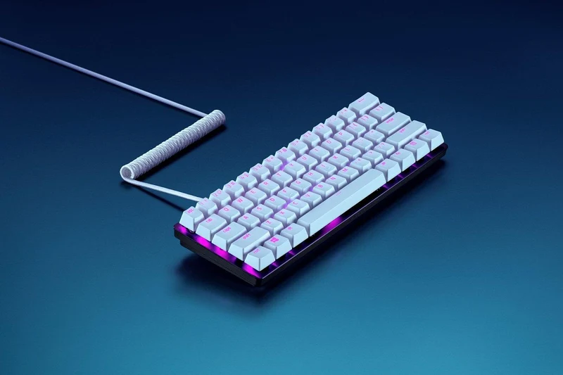 Razer PBT Keycap + Coiled Cable Upgrade Set (Mercury White)