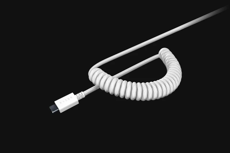 Razer PBT Keycap + Coiled Cable Upgrade Set (Mercury White)