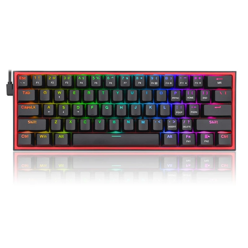 Redragon Fizz RGB Wired Mechanical Gaming Keyboard (Black) (Dust-Proof Red) (K617-RGB)