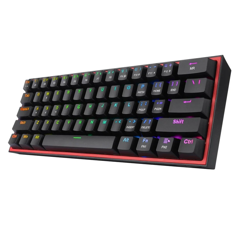 Redragon Fizz RGB Wired Mechanical Gaming Keyboard (Black) (Dust-Proof Red) (K617-RGB)