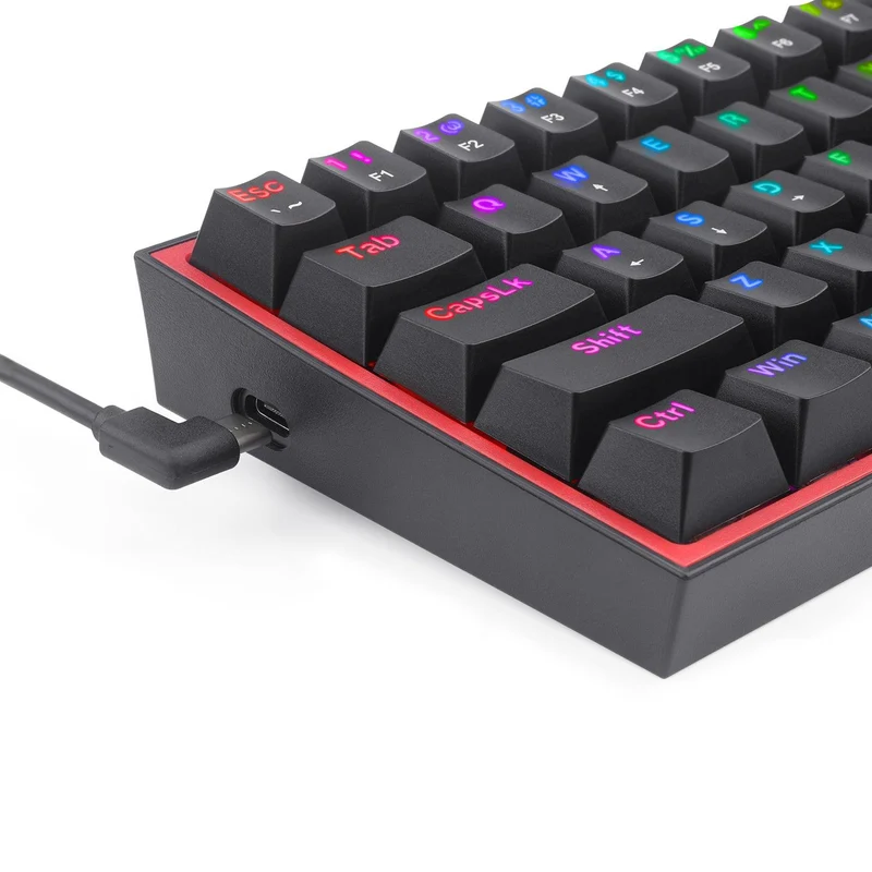 Redragon Fizz RGB Wired Mechanical Gaming Keyboard (Black) (Dust-Proof Red) (K617-RGB)