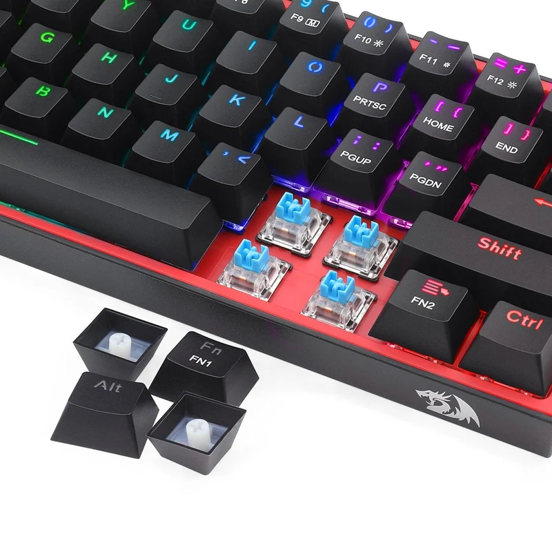 Redragon Fizz RGB Wired Mechanical Gaming Keyboard (Black) (Dust-Proof Red) (K617-RGB)