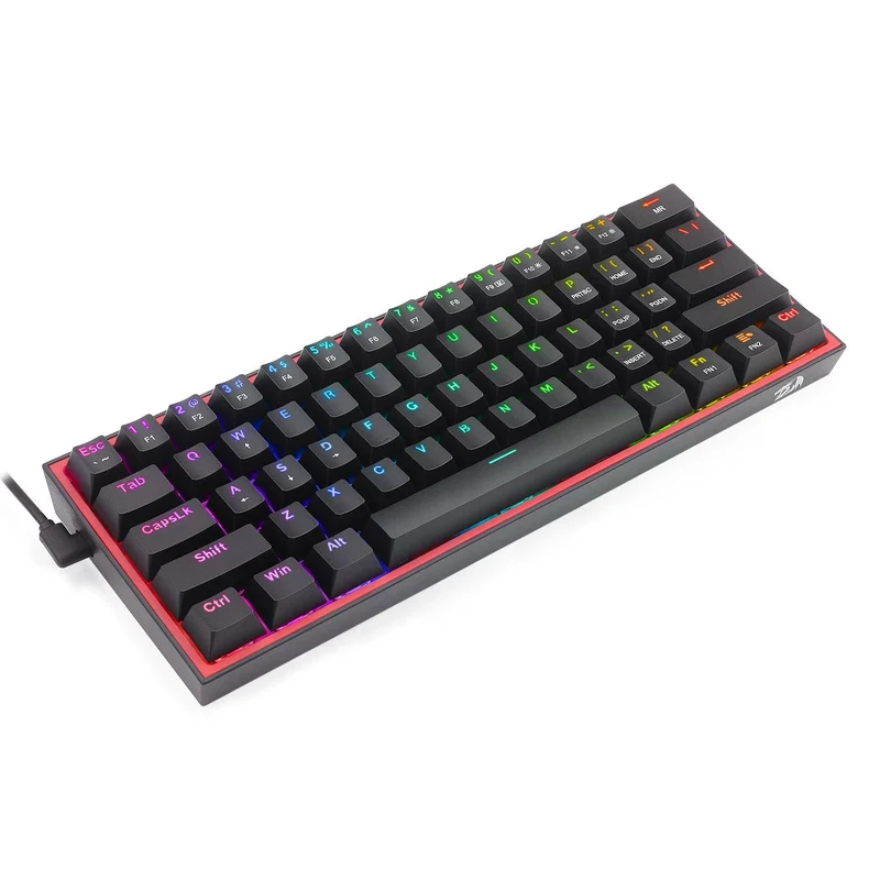 Redragon Fizz RGB Wired Mechanical Gaming Keyboard (Black) (Dust-Proof Red) (K617-RGB)