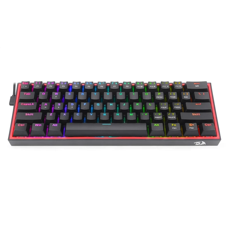 Redragon Fizz RGB Wired Mechanical Gaming Keyboard (Black) (Dust-Proof Red) (K617-RGB)