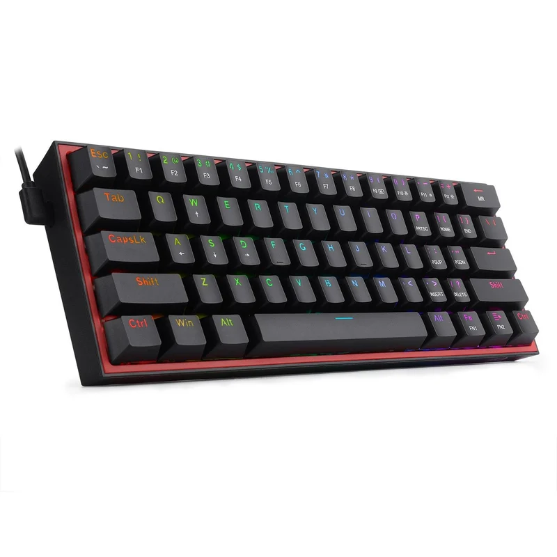Redragon Fizz RGB Wired Mechanical Gaming Keyboard (Black) (Dust-Proof Red) (K617-RGB)