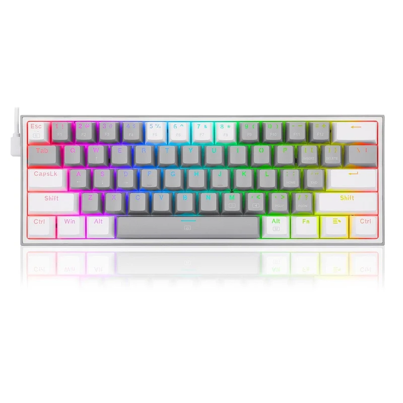 Redragon Fizz RGB Wired Mechanical Gaming Keyboard (Dust Proof Red) (Gray White) (K617-RGB)
