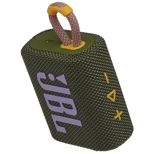 JBL Go 3 Portable Bluetooth Speaker (Blue, Green, Yellow, Red, Black, Black Orange, White, Teal, Blue Pink, Pink, Orange, Grey)