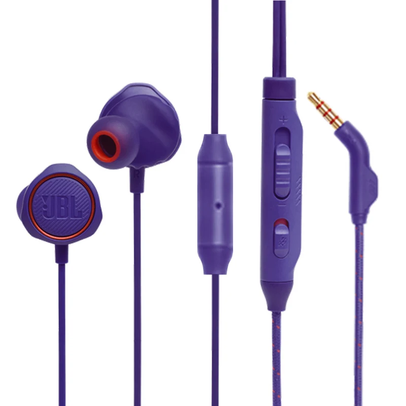 JBL Quantum 50 Wired In-Ear Gaming Headset W/ Volume Slider & Mic Mute (Purple)