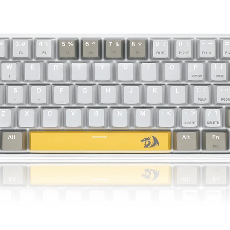 REDRAGON LAKSHMI K606 DETACHABLE WIRE MECHANICAL KEYBOARD (YELLOW WHITE GREY) DUST-PROOF BROWN SWITCH