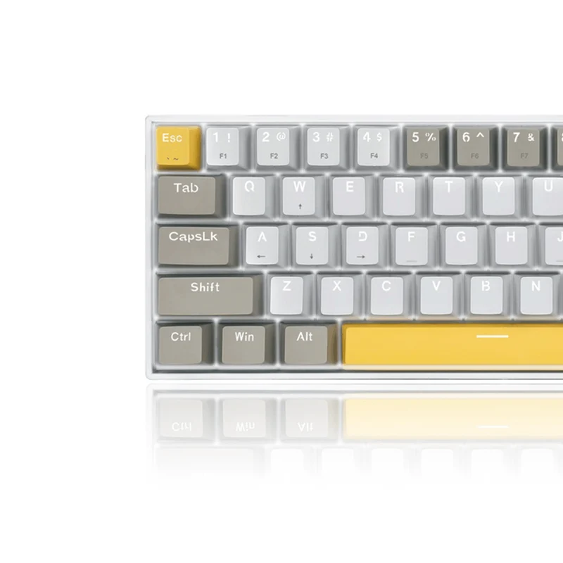 REDRAGON LAKSHMI K606 DETACHABLE WIRE MECHANICAL KEYBOARD (YELLOW WHITE GREY) DUST-PROOF BROWN SWITCH