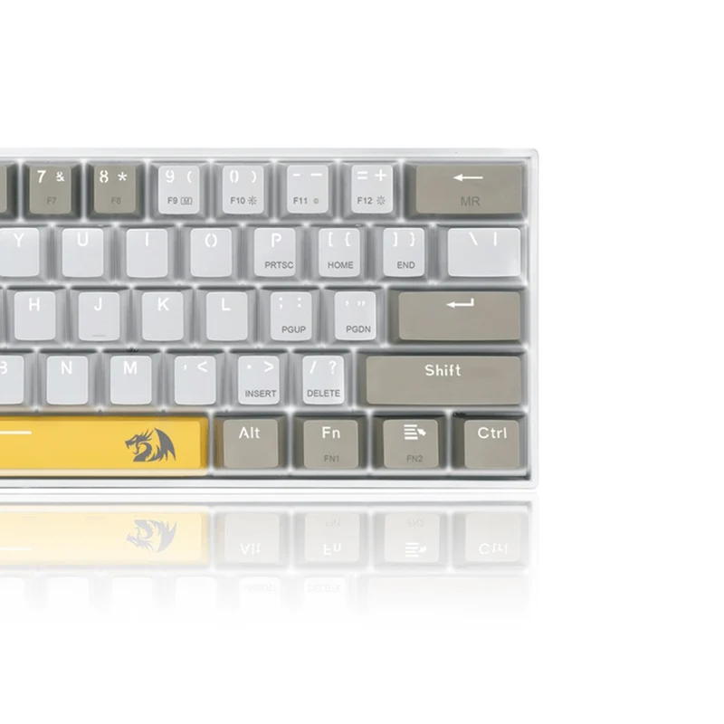 REDRAGON LAKSHMI K606 DETACHABLE WIRE MECHANICAL KEYBOARD (YELLOW WHITE GREY) DUST-PROOF BROWN SWITCH