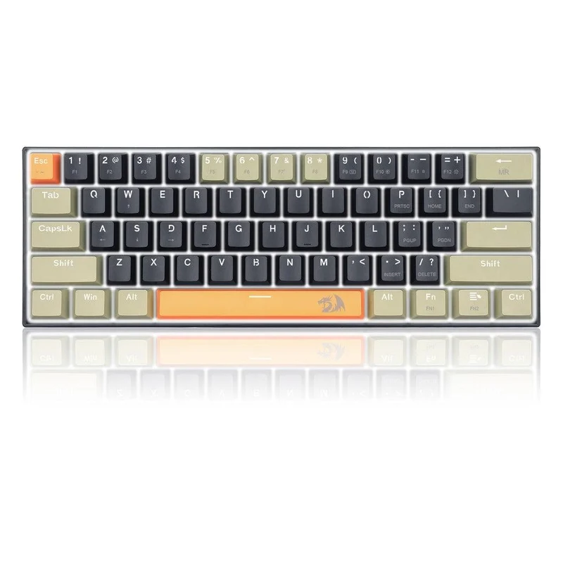 REDRAGON LAKSHMI K606 DETACHABLE WIRE MECHANICAL KEYBOARD (ORANGE BLACK GREY) DUST-PROOF BROWN SWITCH