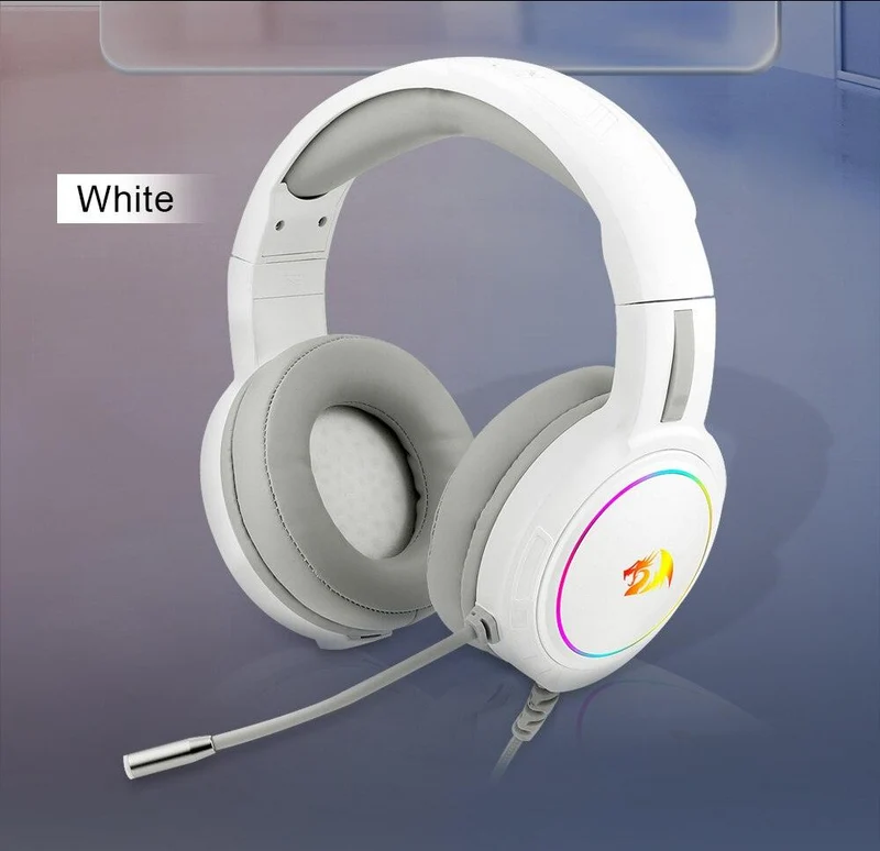 REDRAGON MENTO RGB STEREO WIRED GAMING HEADSET (WHITE) (H270-W)