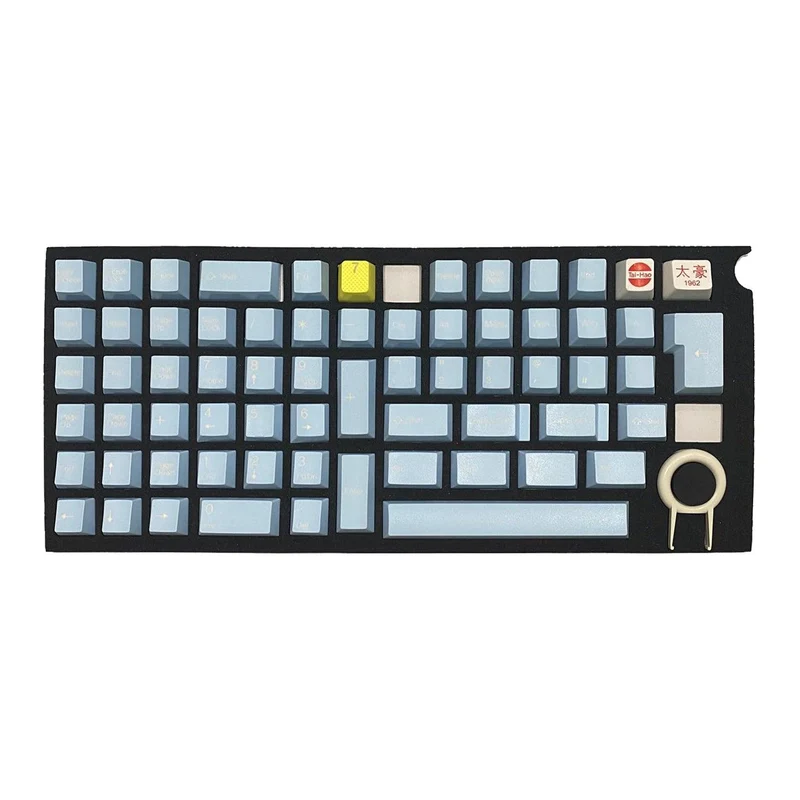Taihao Double Shot ABS-Cubic Keycaps Set For Cherry MX Switch (150-Keys) (Blue Glacial Lake) (T01BG101)