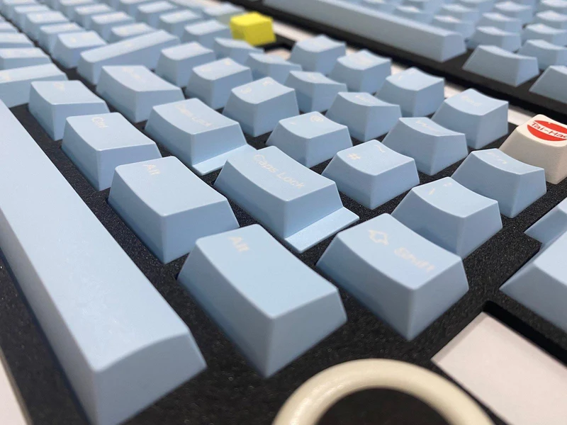Taihao Double Shot ABS-Cubic Keycaps Set For Cherry MX Switch (150-Keys) (Blue Glacial Lake) (T01BG101)