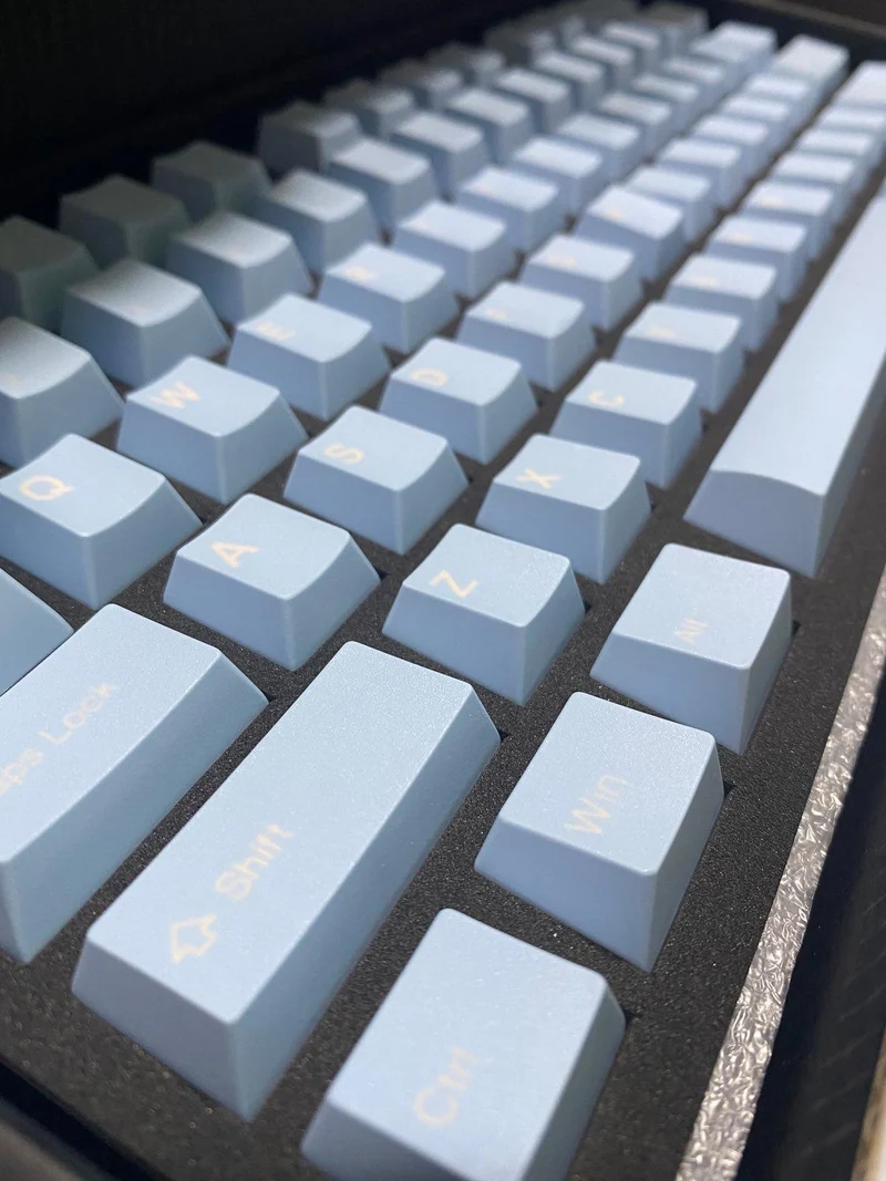 Taihao Double Shot ABS-Cubic Keycaps Set For Cherry MX Switch (150-Keys) (Blue Glacial Lake) (T01BG101)