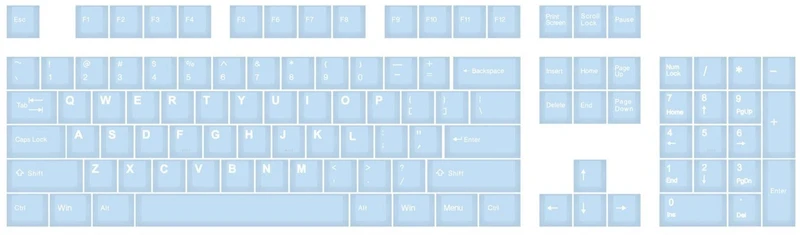 Taihao Double Shot ABS-Cubic Keycaps Set For Cherry MX Switch (150-Keys) (Blue Glacial Lake) (T01BG101)