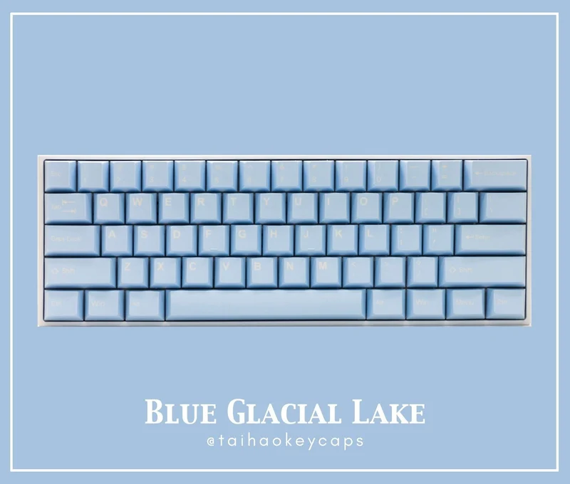 Taihao Double Shot ABS-Cubic Keycaps Set For Cherry MX Switch (150-Keys) (Blue Glacial Lake) (T01BG101)