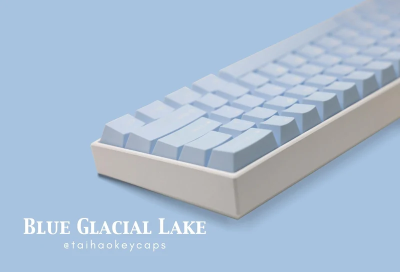 Taihao Double Shot ABS-Cubic Keycaps Set For Cherry MX Switch (150-Keys) (Blue Glacial Lake) (T01BG101)