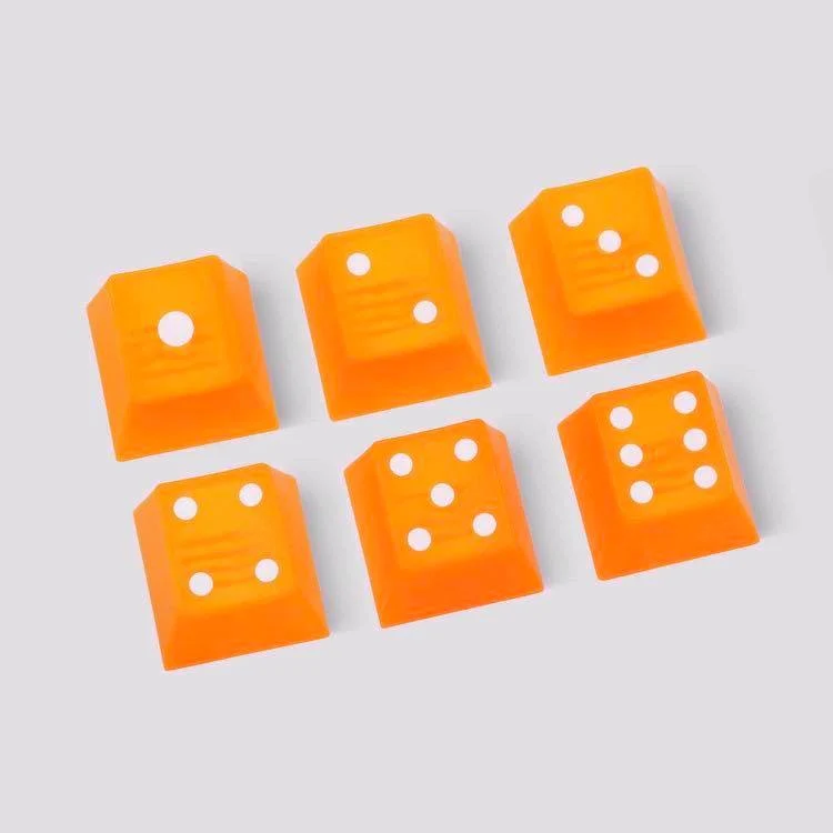 Taihao Double Shot ABS-Cubic Novelty Backlit Keycaps Set For Cherry MX SWITCH (6-Keys) (Orange) (T01OR101)