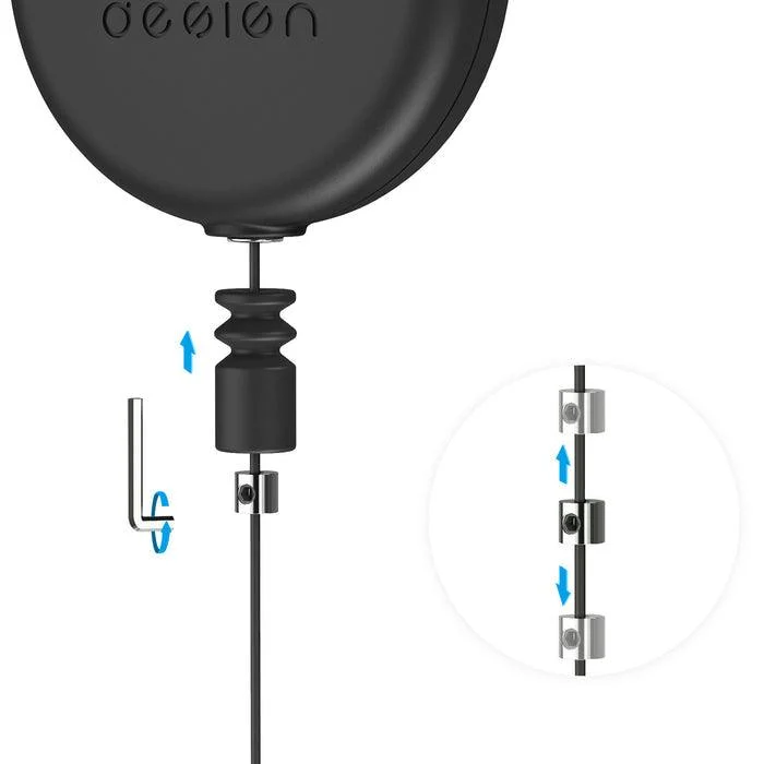 KIWI DESIGN Silent VR Cable Management Pulley System (3pcs) (V2-Black)