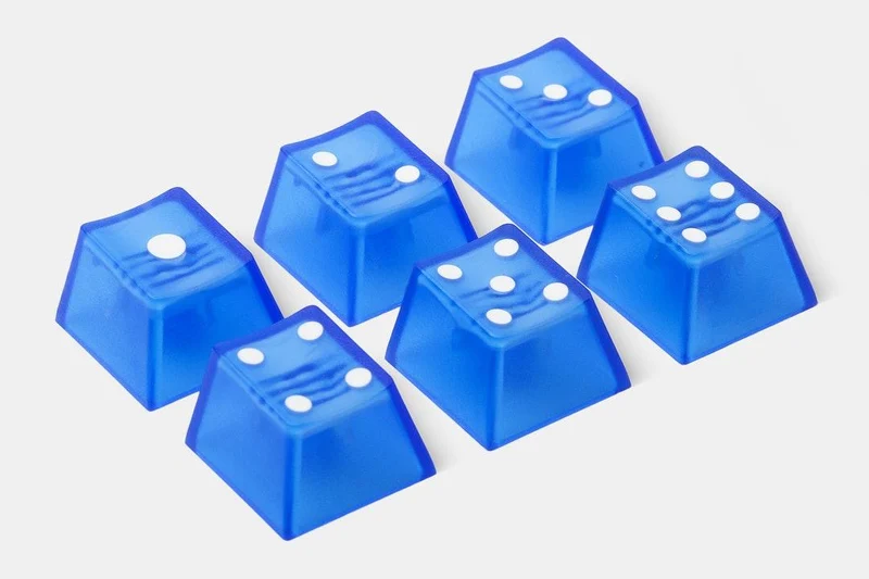 Taihao Double Shot ABS-CUBIC Novelty Backlit Keycaps Set For Cherry MX Switch (6-Keys) (Skyblue) (T01BU101)
