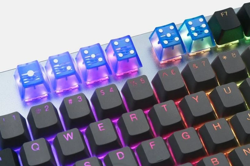 Taihao Double Shot ABS-CUBIC Novelty Backlit Keycaps Set For Cherry MX Switch (6-Keys) (Skyblue) (T01BU101)