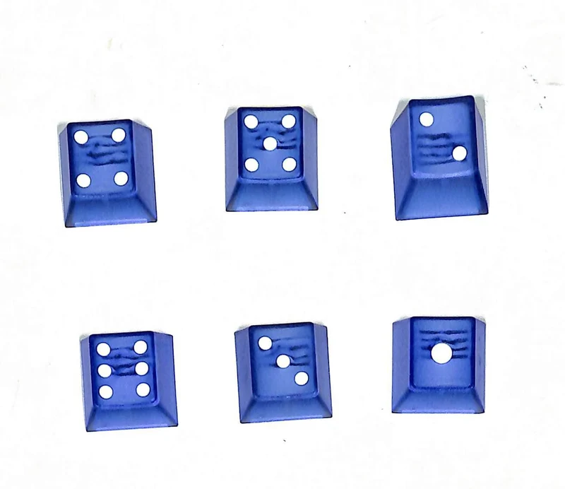 Taihao Double Shot ABS-CUBIC Novelty Backlit Keycaps Set For Cherry MX Switch (6-Keys) (Skyblue) (T01BU101)