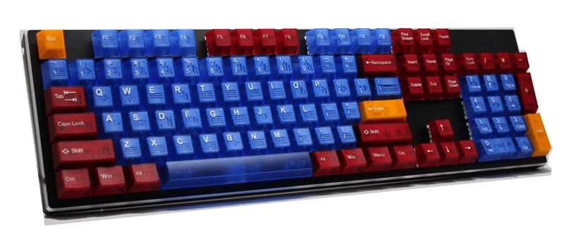 Taihao Double Shot ABS-CUBIC Backlit Keycaps Set For Cherry MX Switch (104-Keys) (ORZ I - Blue) (T31BU301)