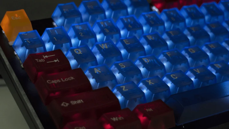 Taihao Double Shot ABS-CUBIC Backlit Keycaps Set For Cherry MX Switch (104-Keys) (ORZ I - Blue) (T31BU301)