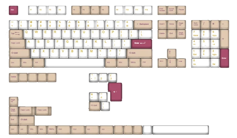 Taihao Double Shot ABS Keycaps Set For Cherry MX Switch (137-Keys) (Shell Sand Beach) (C01WA302)