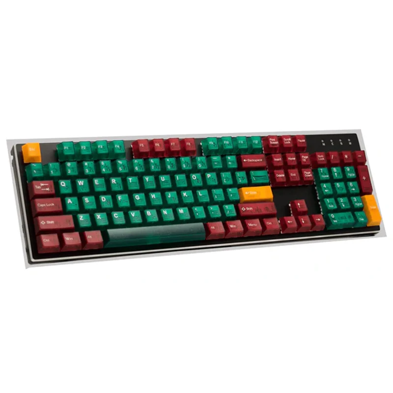 Taihao Double Shot ABS-CUBIC Backlit Keycaps Set For Cherry MX Switch (104-KEYS) (ORZ II - Green) (T31GN301)