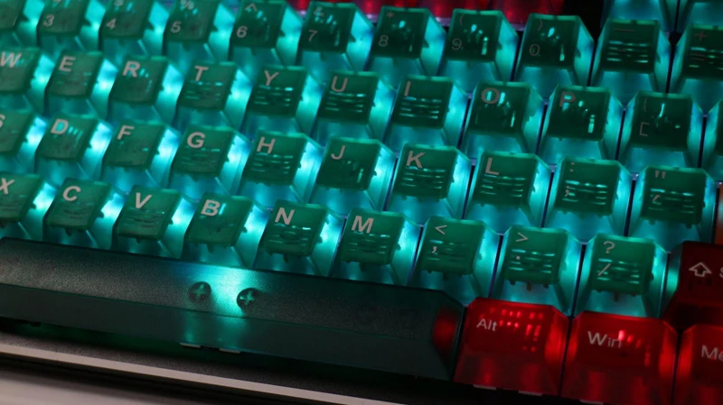 Taihao Double Shot ABS-CUBIC Backlit Keycaps Set For Cherry MX Switch (104-KEYS) (ORZ II - Green) (T31GN301)