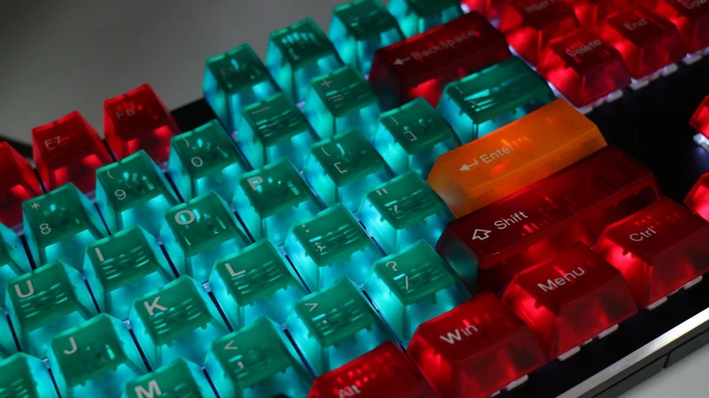Taihao Double Shot ABS-CUBIC Backlit Keycaps Set For Cherry MX Switch (104-KEYS) (ORZ II - Green) (T31GN301)
