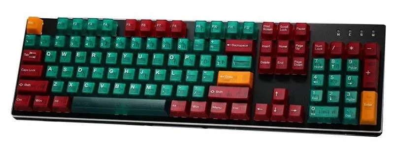Taihao Double Shot ABS-CUBIC Backlit Keycaps Set For Cherry MX Switch (104-KEYS) (ORZ II - Green) (T31GN301)