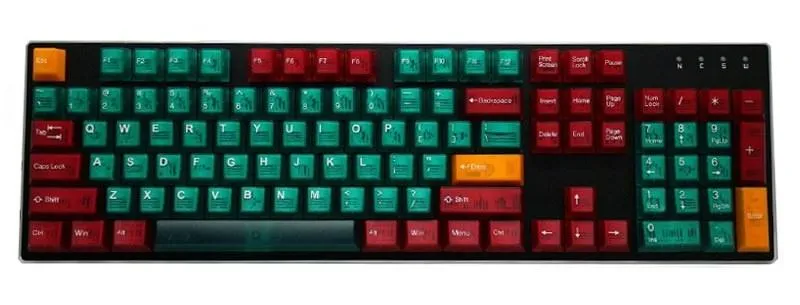 Taihao Double Shot ABS-CUBIC Backlit Keycaps Set For Cherry MX Switch (104-KEYS) (ORZ II - Green) (T31GN301)