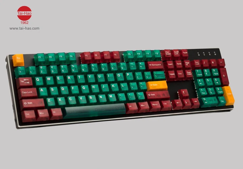 Taihao Double Shot ABS-CUBIC Backlit Keycaps Set For Cherry MX Switch (104-KEYS) (ORZ II - Green) (T31GN301)