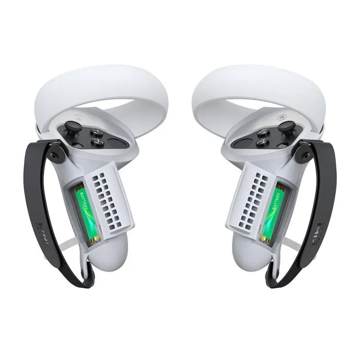 KIWI Design Controller Grips Cover With Battery Opening Compatible With Oculus Quest 2 (White) (KW-Q1PRO-2.2-FWH-US)
