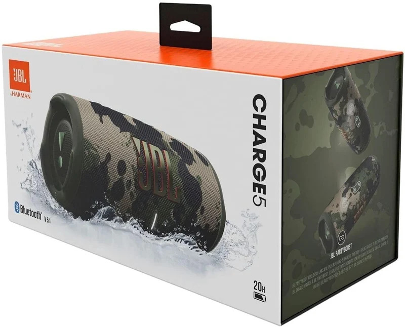 JBL Charge 5 Portable Waterproof Speaker With Powerbank (Squad)